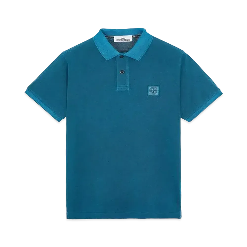 Stone Island 22S67 COTTON PIQUE PIGMENT DYED_SLIM FIT "Teal"