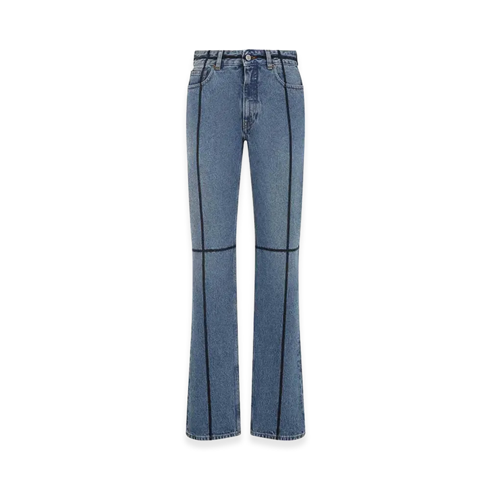 MM6 Maison Margiela Women's Jeans With Contrast Stitching "Blue"