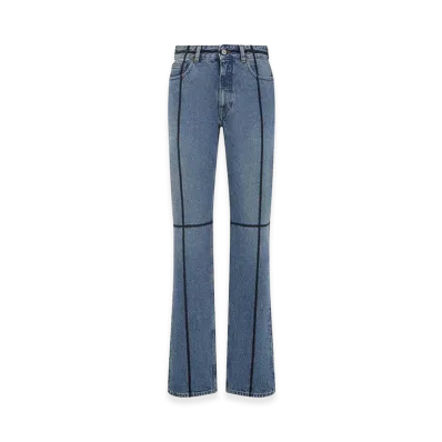 MM6 Maison Margiela Women's Jeans With Contrast Stitching "Blue"