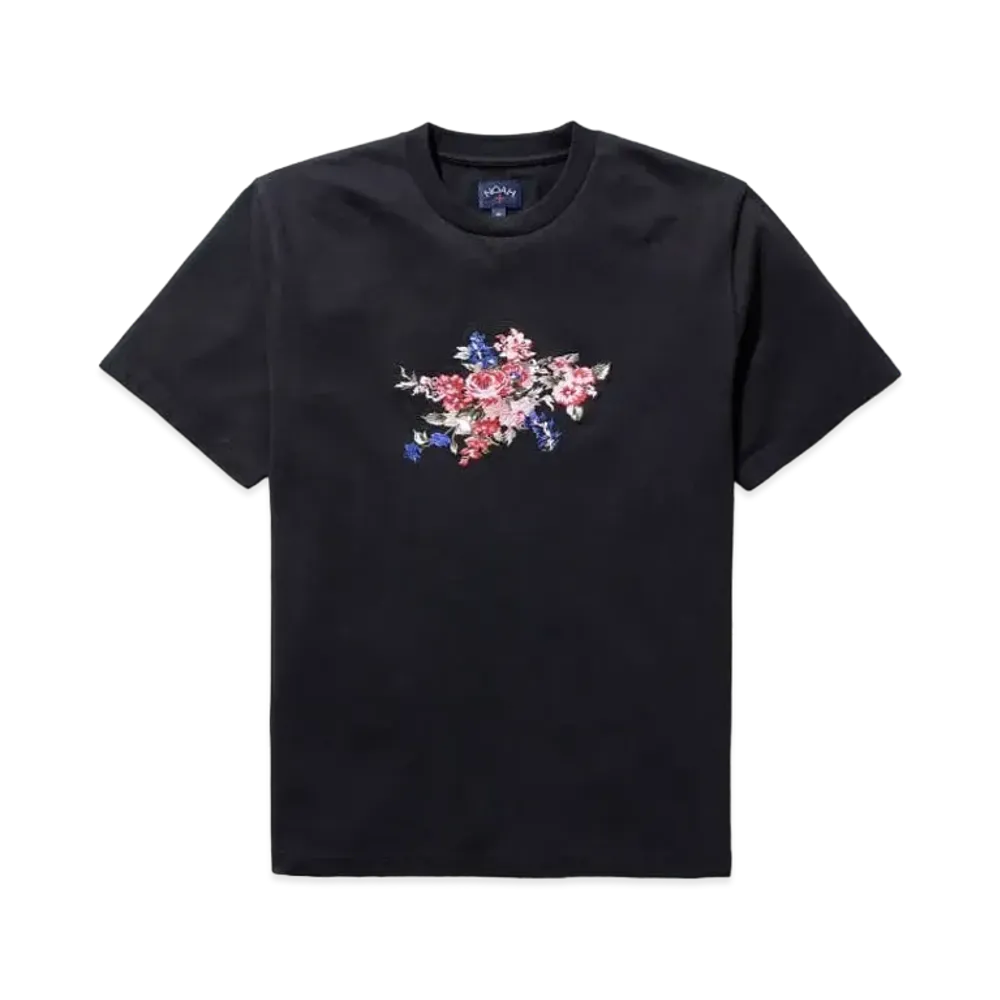 Noah Bloom Embroidered Tee "Black"