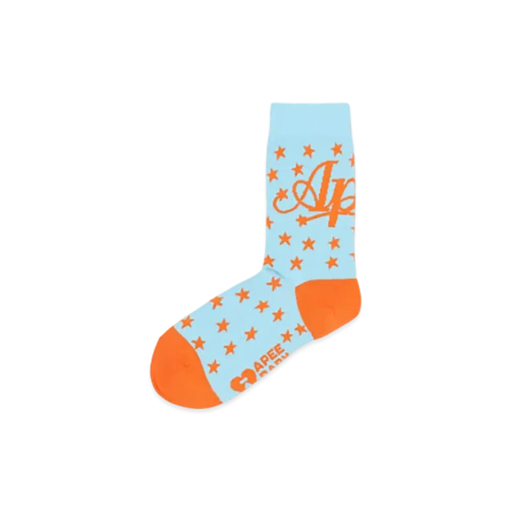 A BATHING APE APEE Jacquard Graphic Socks #4 "Blue"