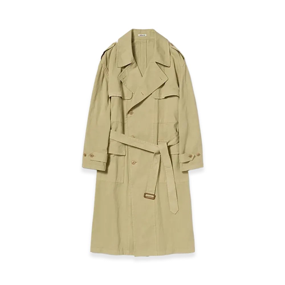 AURALEE Garment-Dyed Textured Chino Coat "Beige"