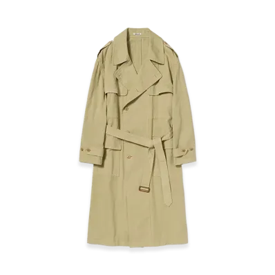 AURALEE Garment-Dyed Textured Chino Coat "Beige"