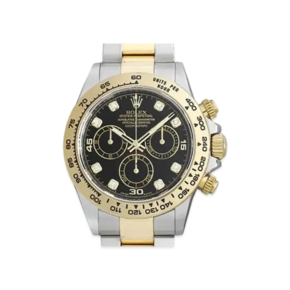 ROLEX Cosmograph DAYTONA Black Dial 8P Diamonds 116503G