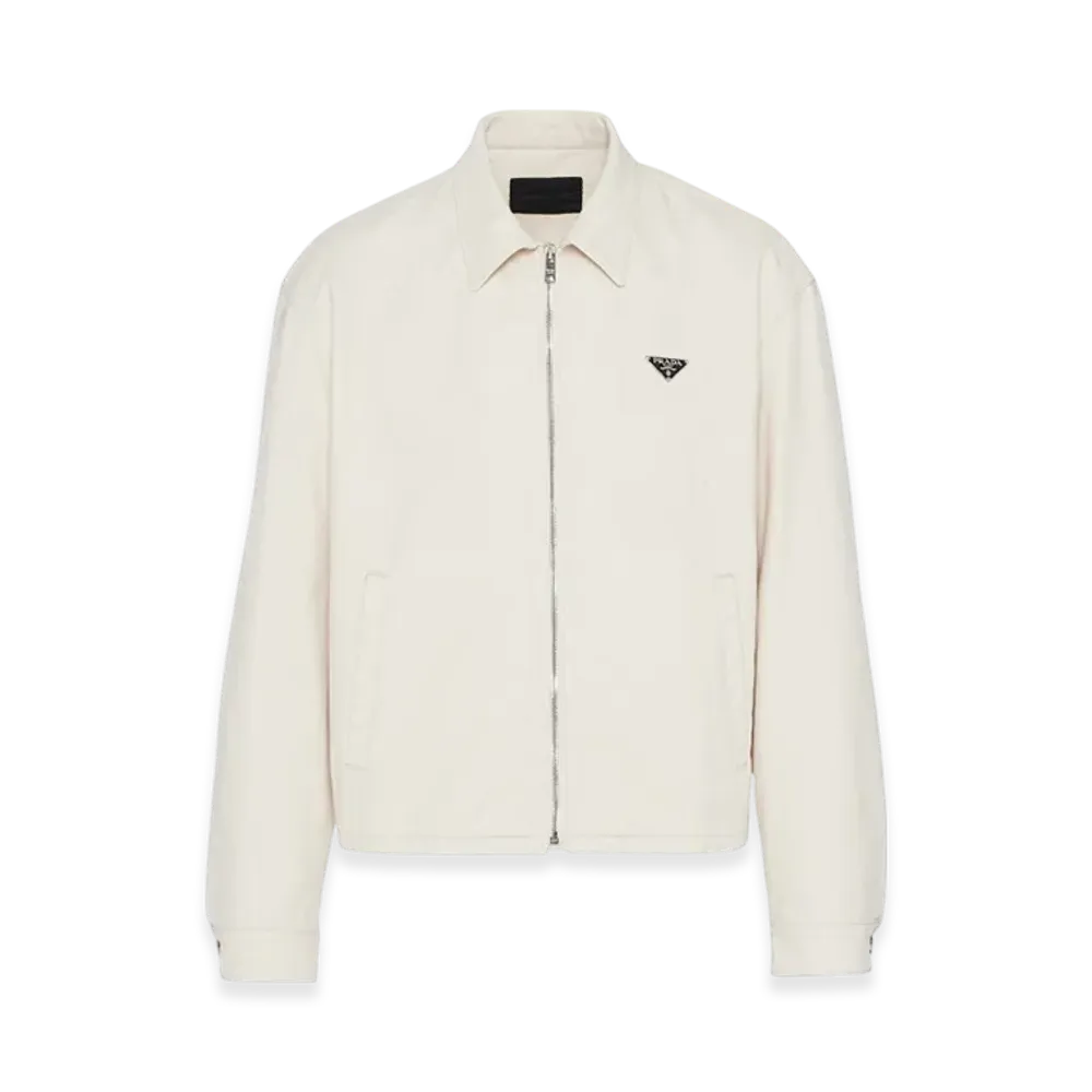 PRADA Velvet Denim Blouson Jacket "Natural"