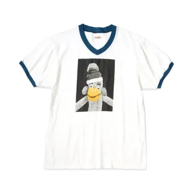 KAPITAL 20 India V Neck Ringer Tee "White"