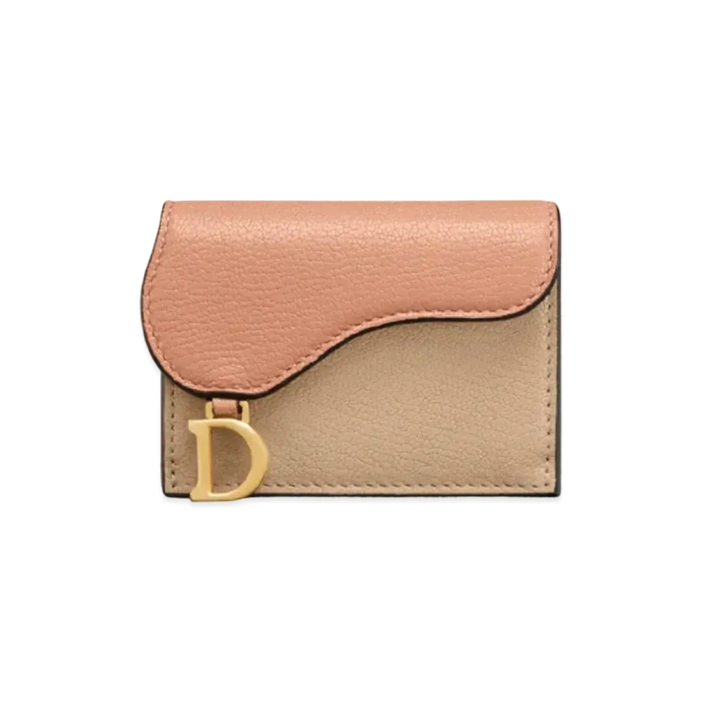 Dior Saddle Compact Wallet Goat Skin "Rose"