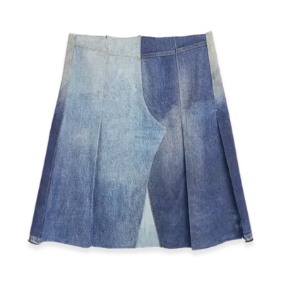 OUR LEGACY Women's Pleated Wrap Skirt Denim "Night Aurora"