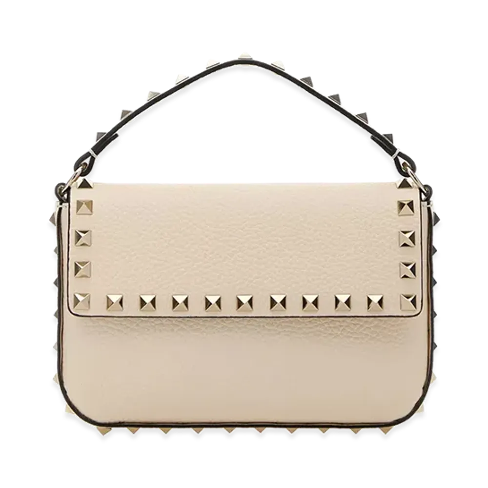 Valentino Women's Leather Rockstud Handbag "White/Ivory"