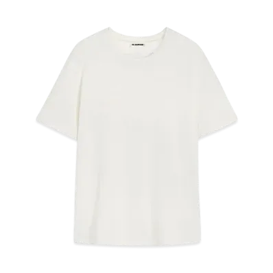 Jil Sander Men's Crew-Neck T-Shirt "Porcelain"