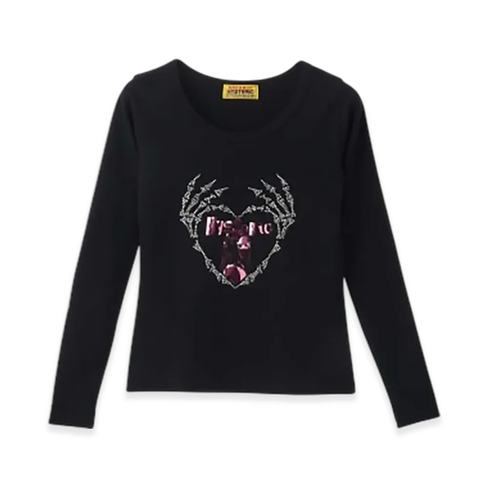 HYSTERIC GLAMOUR Skeleton Hands Chibi T-Shirt "Black"