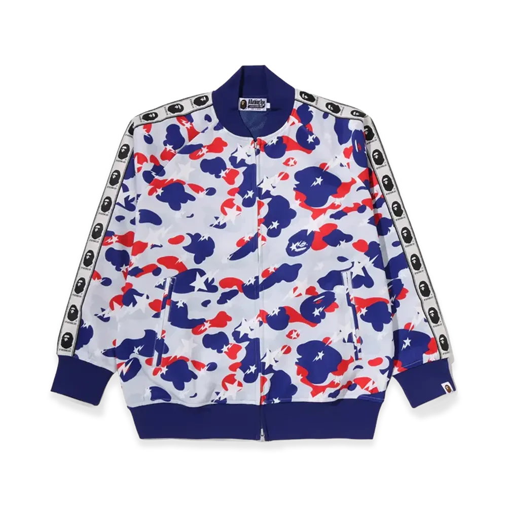 A BATHING APE Sta Strike Camo Relaxed Fit Track Jacket "White"