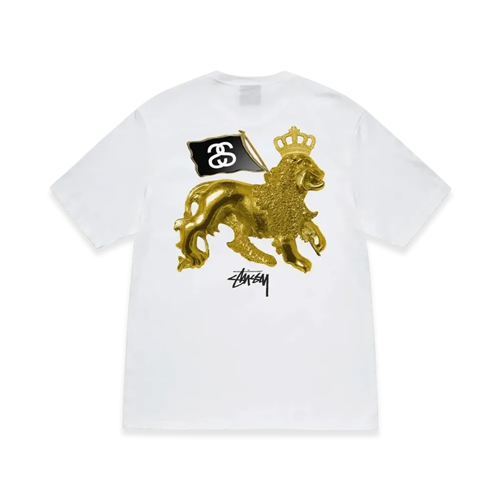 Stussy Gold Lion Tee "White"