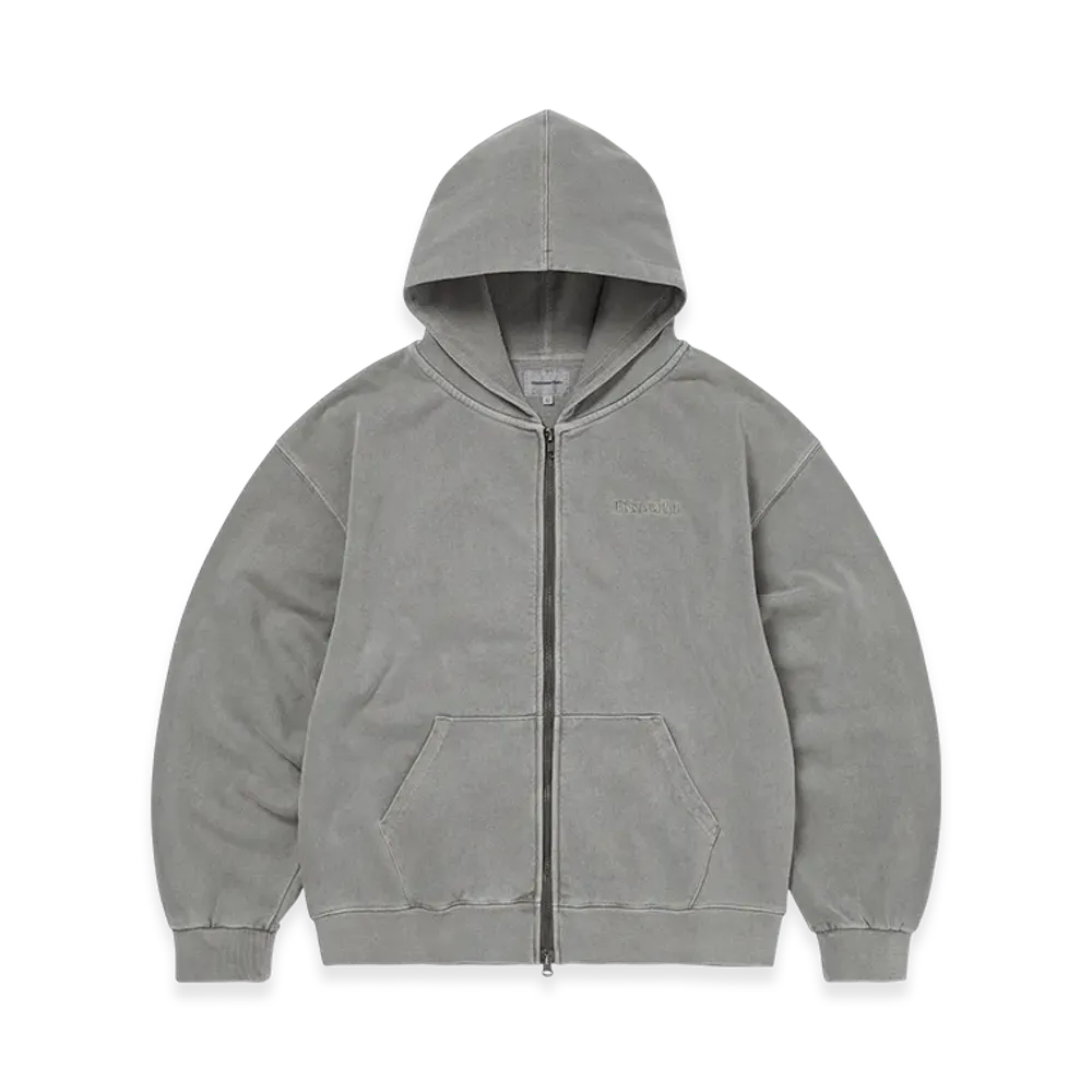thisisneverthat Waffle Lined Zip Up Hoodie "Dark Grey"