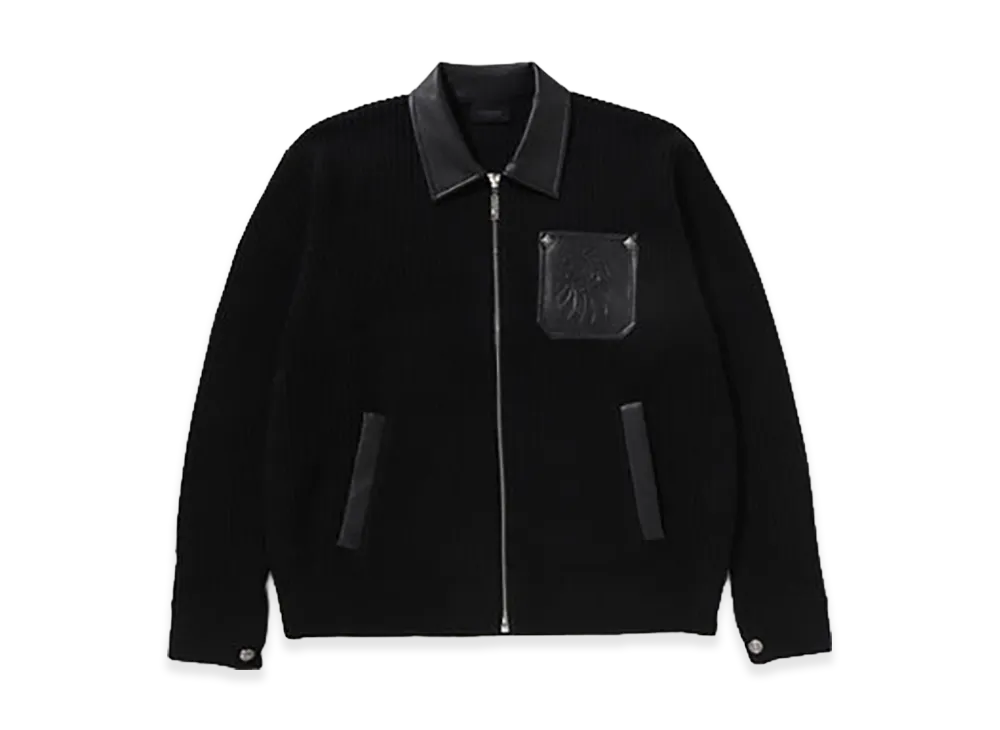 A BATHING APE Bape Black Zipped Work Cardigan "Black"