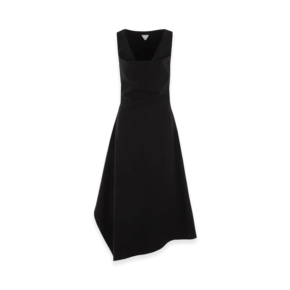 Bottega Veneta Women's Asymmetrical Midi Dress "Black"