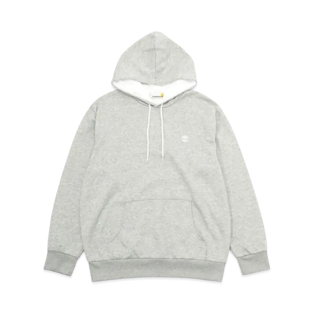 Timberland Men's Oyster River Chest Logo Brush Back Hooded "Medium Grey Heather"