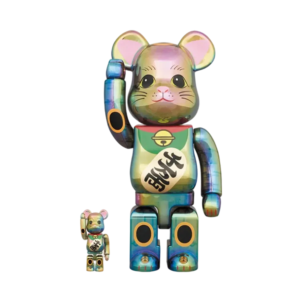 Bearbrick Maneki Neko Black Clear Plating 100% & 400%