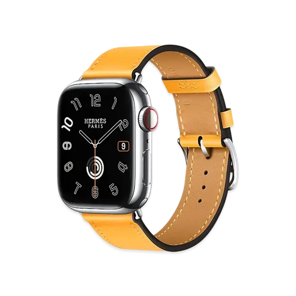 Apple Watch x Hermes Series 9 (GPS + Cellular Model) Stainless 41mm and Single Tour "Jaune D'or"
