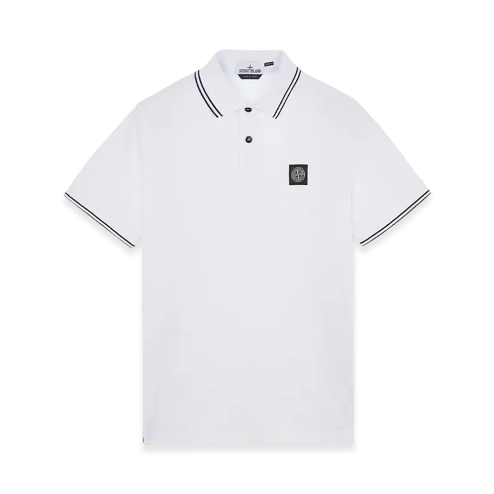 Stone Island 2SC18 Stretch Cotton Pique Short Sleeve Polo Shirt - 23SS "White"
