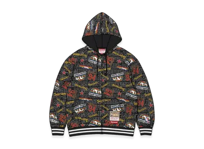 Supreme x Mitchell & Ness Teams Zip Up Hooded Sweatshirt "Black"