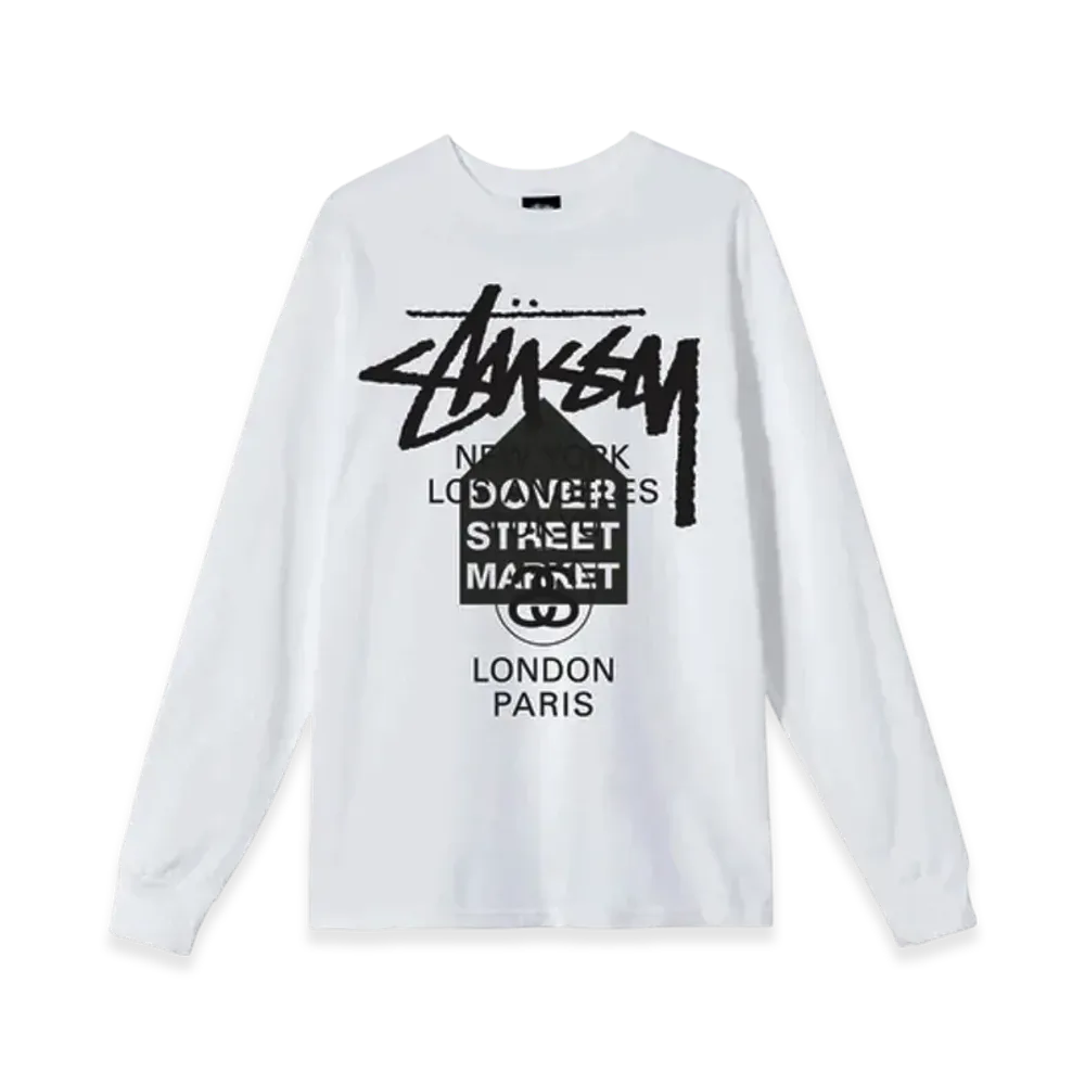 Stussy DSM World Tour LS Tee "White"