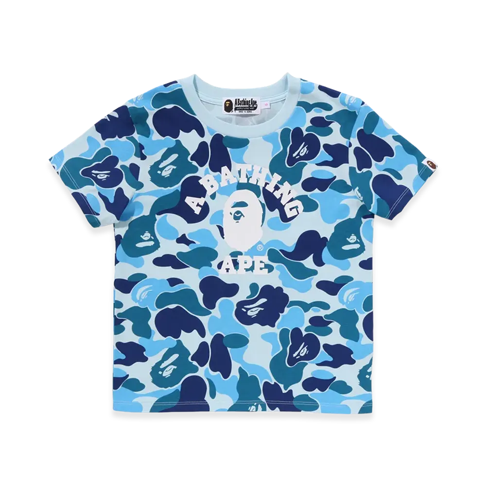 A BATHING APE Women's ABC Camo College Mini Tee "Blue"