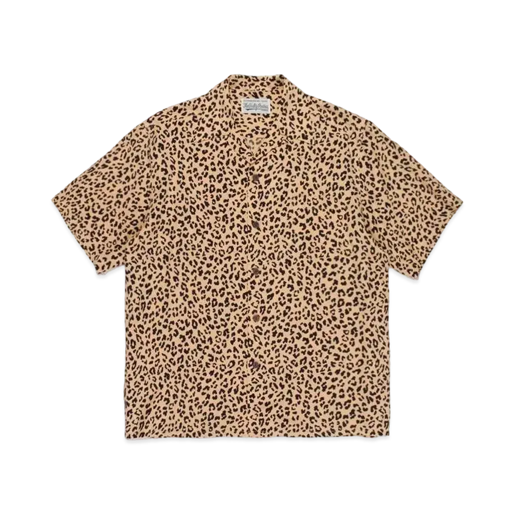 WACKO MARIA LEOPARD OPEN COLLAR SHIRT "Orange"