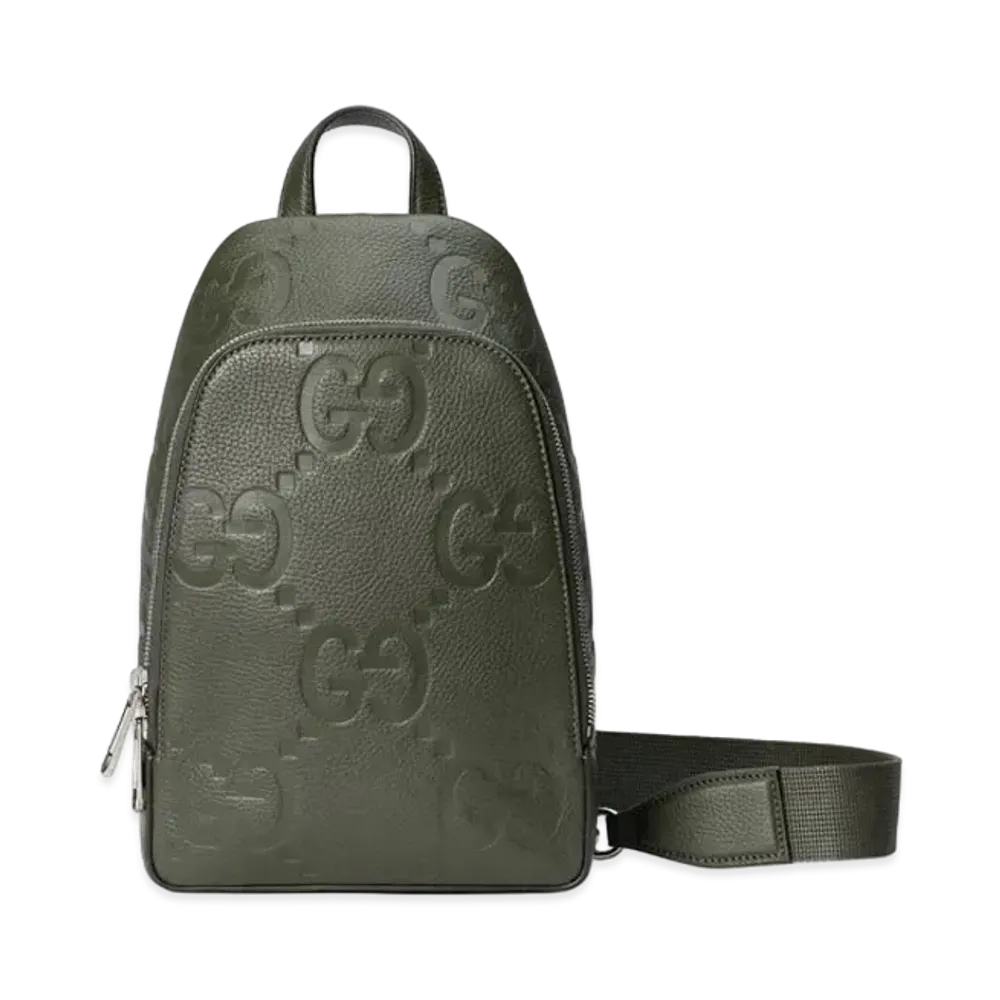 GUCCI Jumbo GG Crossbody Bag "Dark Green"