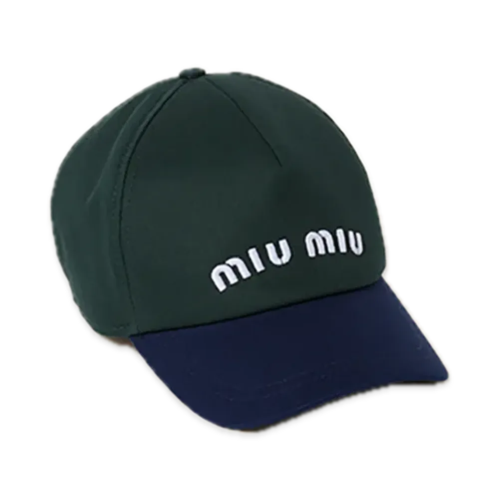 MIU MIU Drill Baseball Cap "Dark Green/Blue"