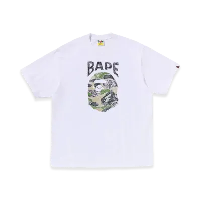 A BATHING APE ABC Camo Hand Draw Ape Head Relaxed Fit Tee "White"