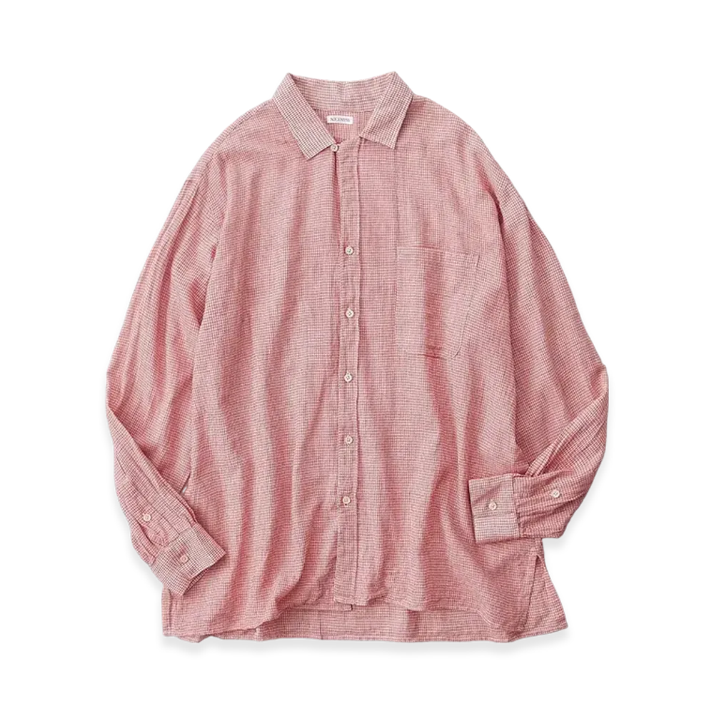 NICENESS Kaushal Ripstop Open Collar Shirt "Red"