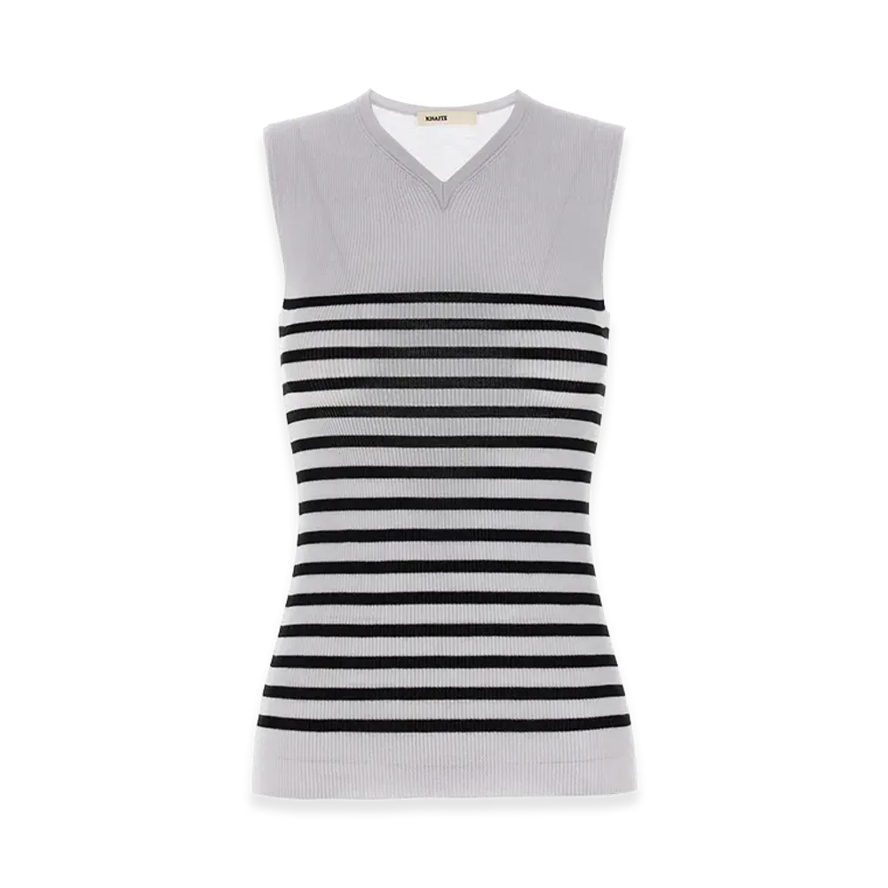KHAITE Women's 'Renato' Top "Black/White"