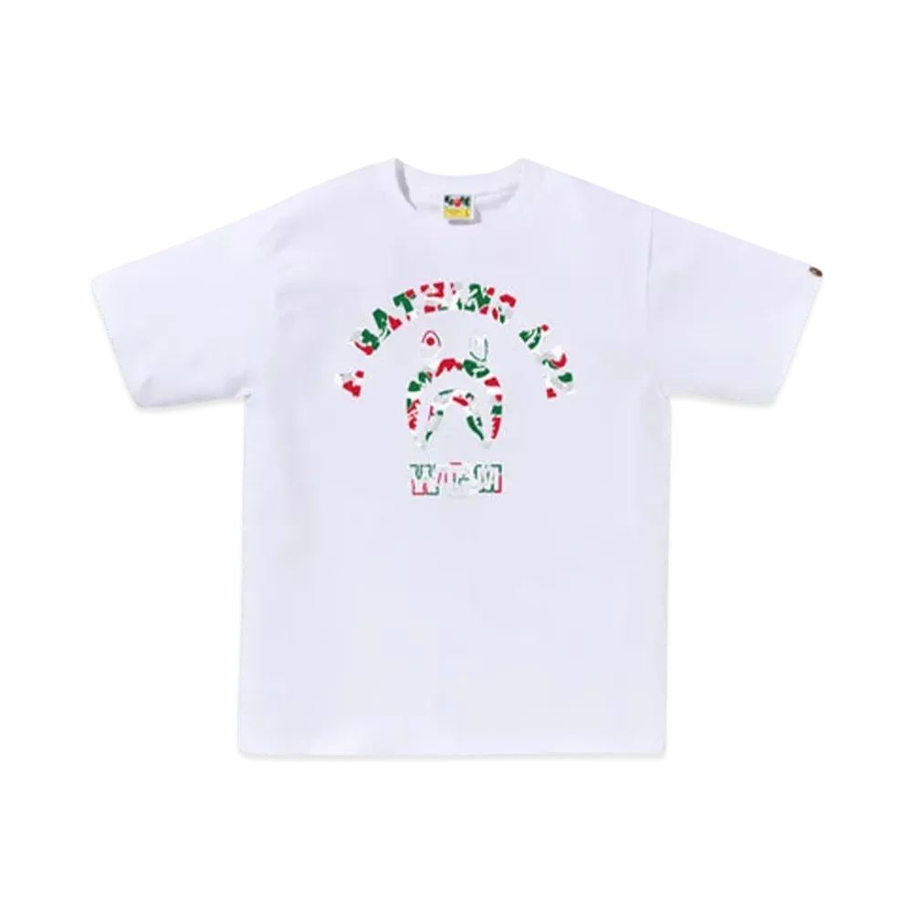 A BATHING APE Bape Store Milan Shark College Tee "White"