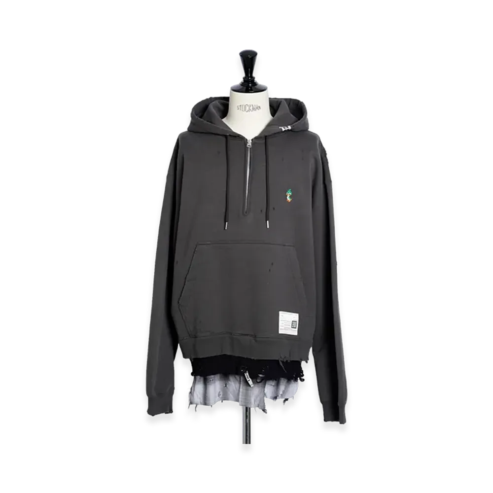 Maison MIHARA YASUHIRO Triple Layered Half Zip Hoodie "Black"