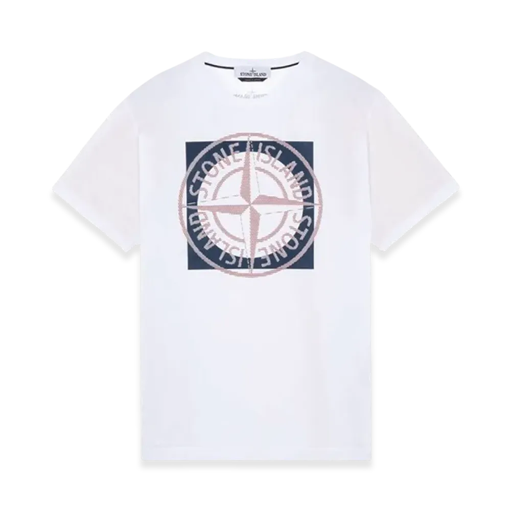 Stone Island 2NS93 Cotton Jersey Garment Dyed Tricromia Two T-Shirt - 22SS "White"