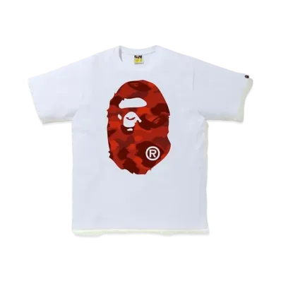 A BATHING APE Color Camo Big Ape Head Tee (FW20) "White/Red"