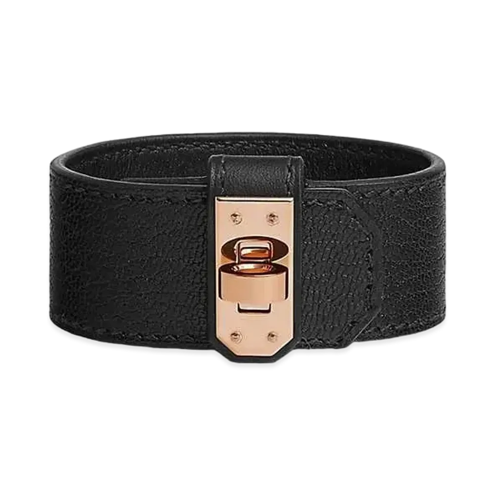 Hermes Kelly Twist Bracelet Small Model "Noir/Pink Gold"