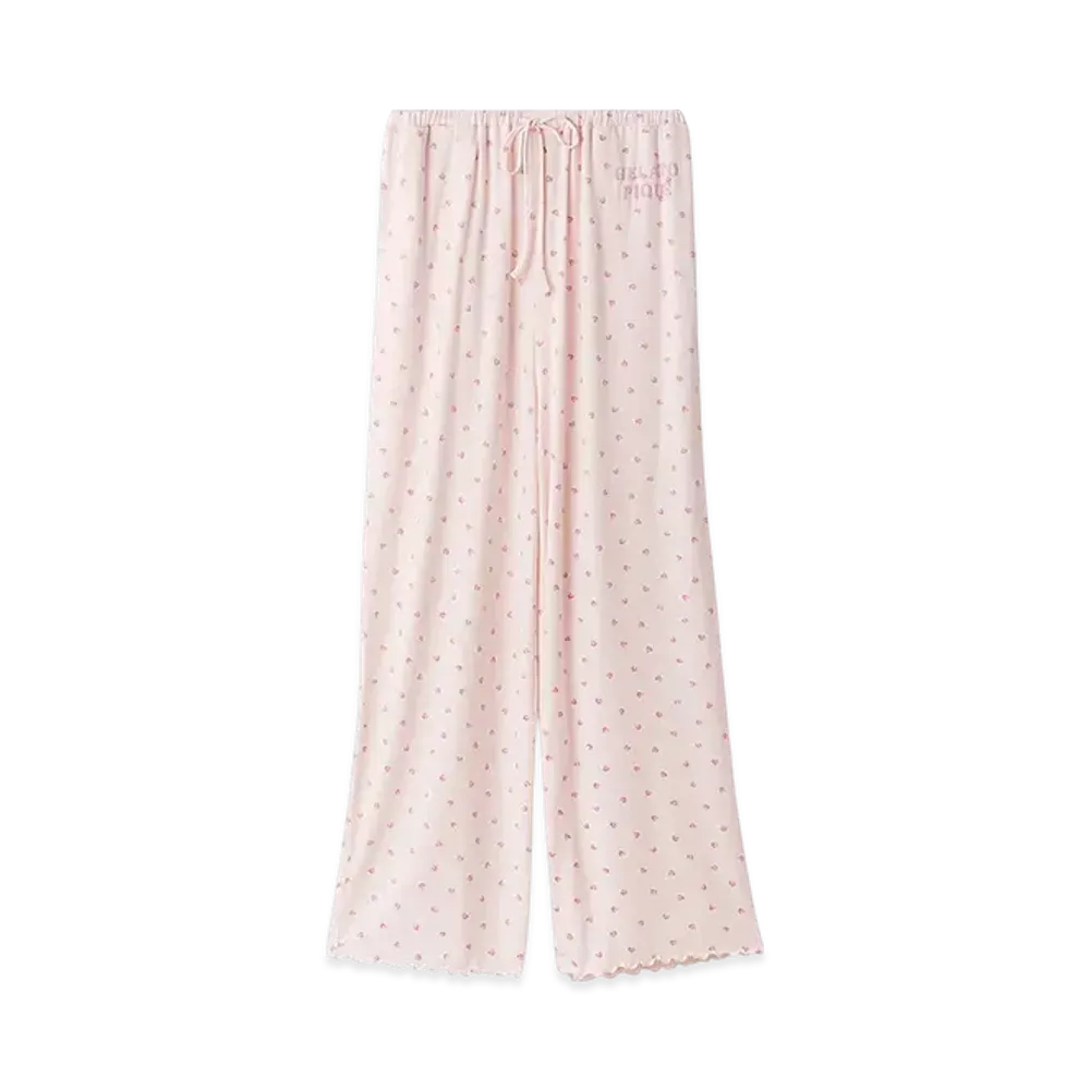 GELATO PIQUE Cool Touch Sensation Heart Pattern Long Pants "Pink"