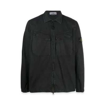 Stone Island 101WN Brushed Cotton Canvas T.CO+OLD Overshirt - 22FW "Black"