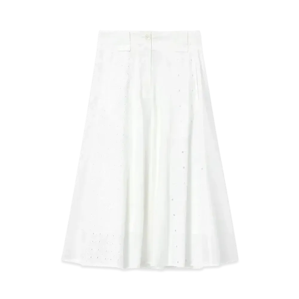 Paul Smith Women's Embroidered Flare Skirt "White"