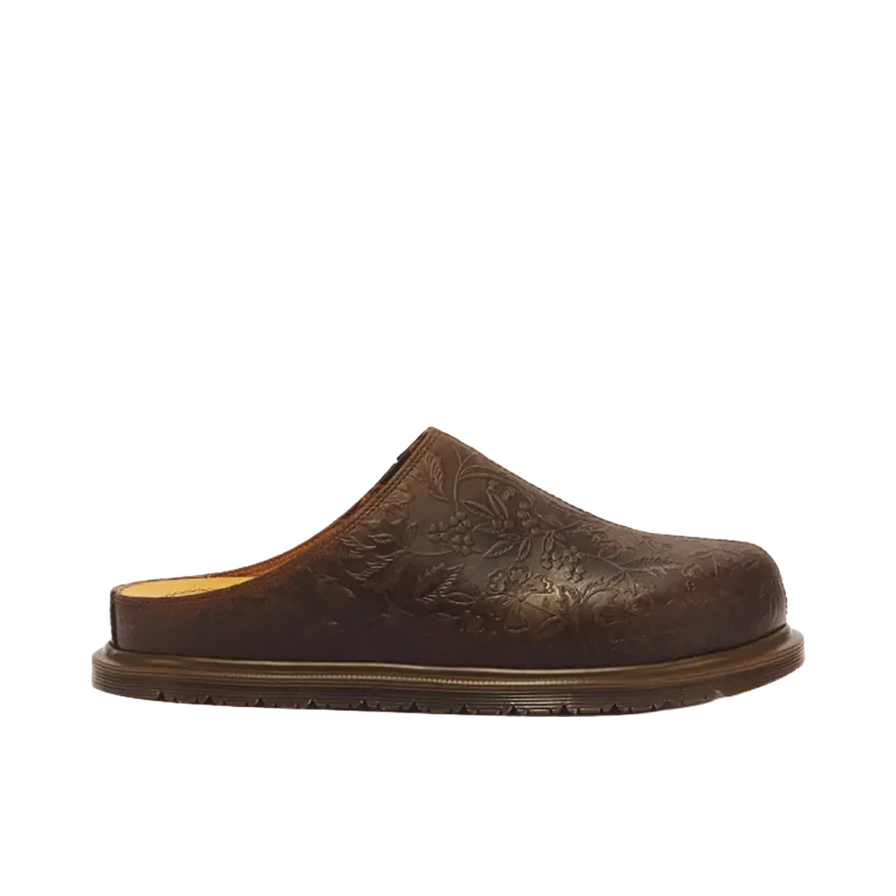 Dr.Martens San Emboss Floral Mule "Dark Brown"