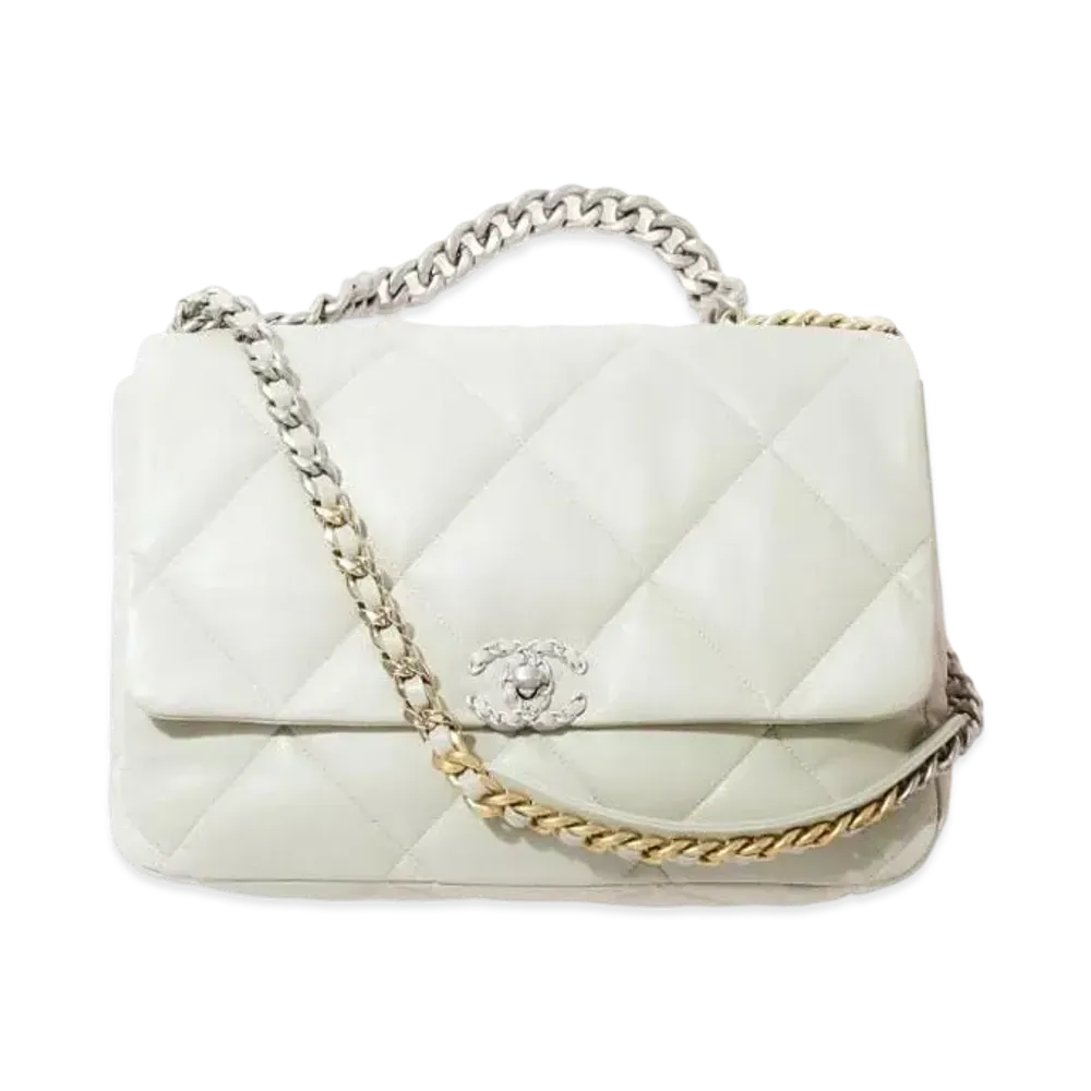 CHANEL 19 Maxi Hand Bag Lambskin "Gray"