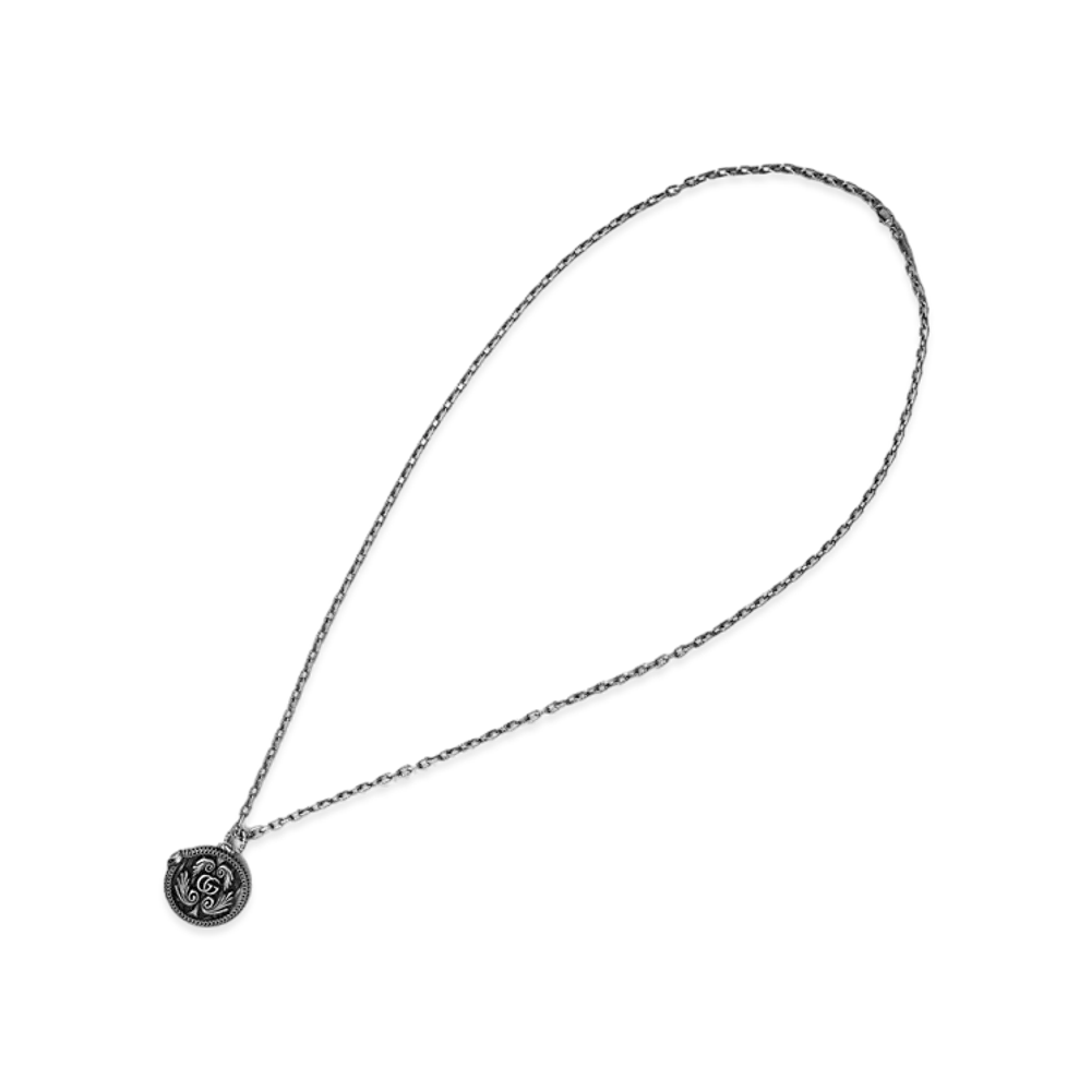 GUCCI Double G Pendant Silver Necklace "Silver"