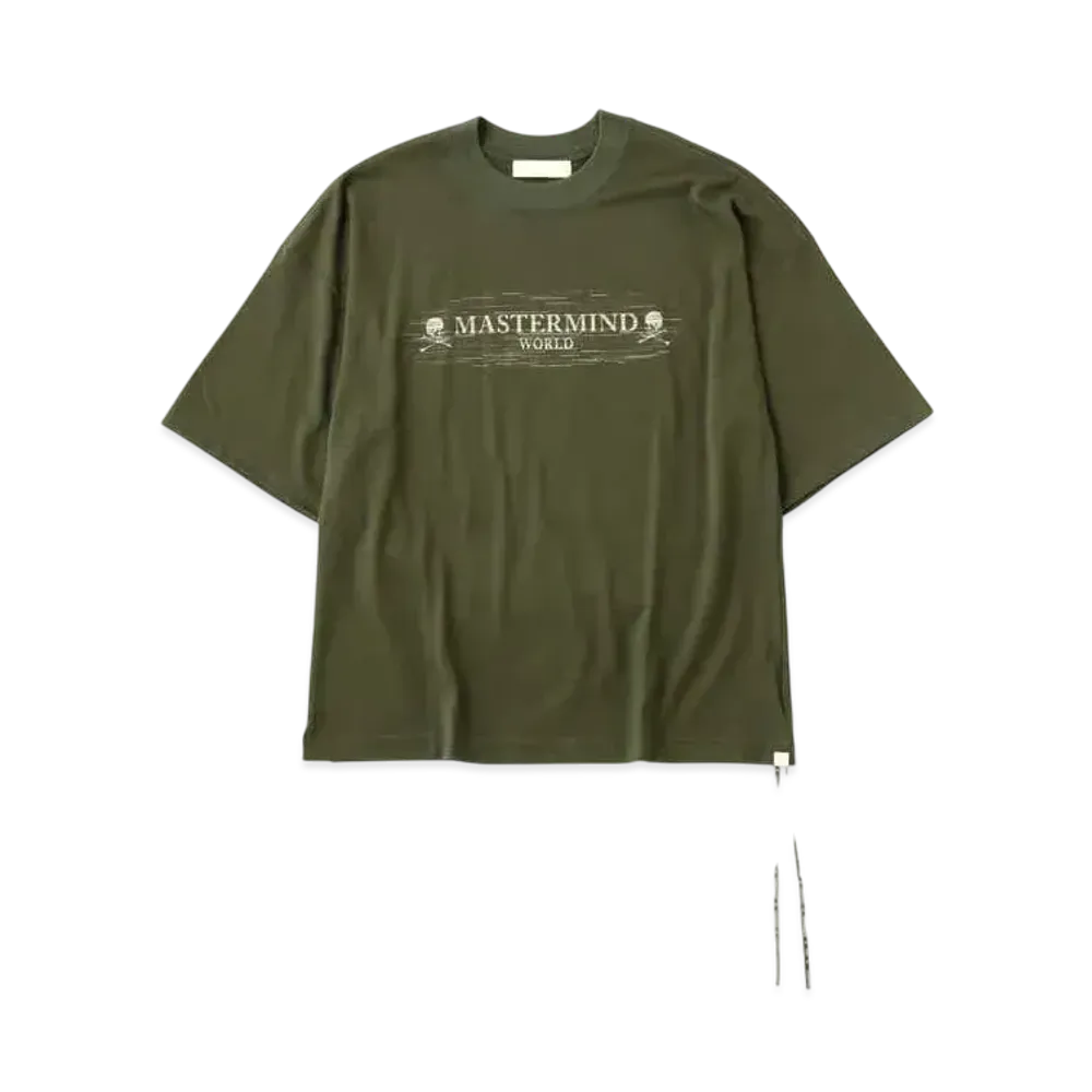 mastermind WORLD Boxy Noise Tee "Olive"