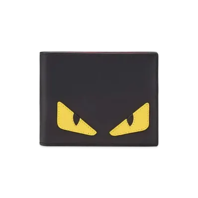 FENDI Two-Folded Wallet Leather Wallet With Coin Case "Black"