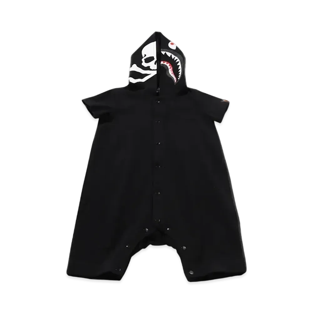A BATHING APE x mastermind JAPAN Kids Shark Rompers "Black"