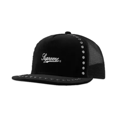Supreme Studded Velvet Mesh Back 5-Panel "Black"