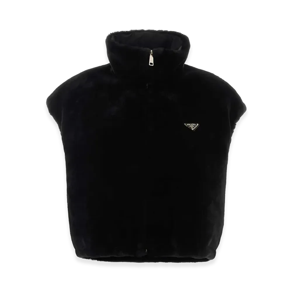 PRADA Women's Reversible Fur Vest "Black"
