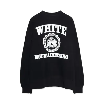 White Mountaineering COLLEGE LOGO SWEAT SHIRT "BLACK"